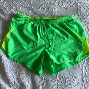 Green Nike Dri Fit shorts